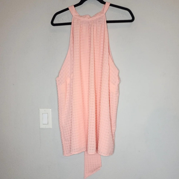 Torrid Pink Clip Chiffon Mock Neck Halter. Sleeveless top. Women's size 3X - Picture 16 of 16